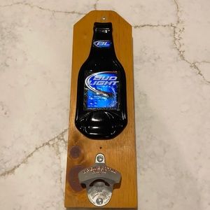 Real Bud Light Beer Bottle Upcycled Bottle Opener